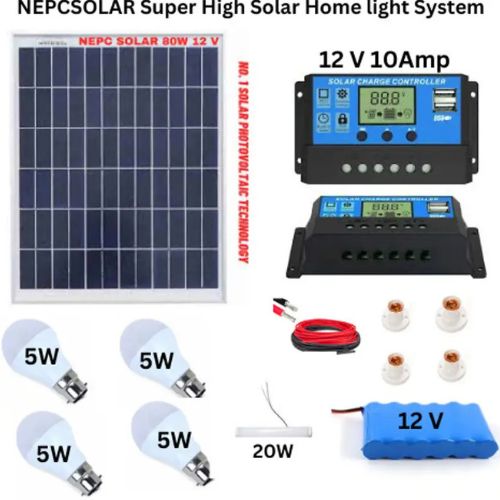 NEPCSOLAR Super High Quality Solar Home Light Pack with12VSolar Charge Controller and More Solar Panel