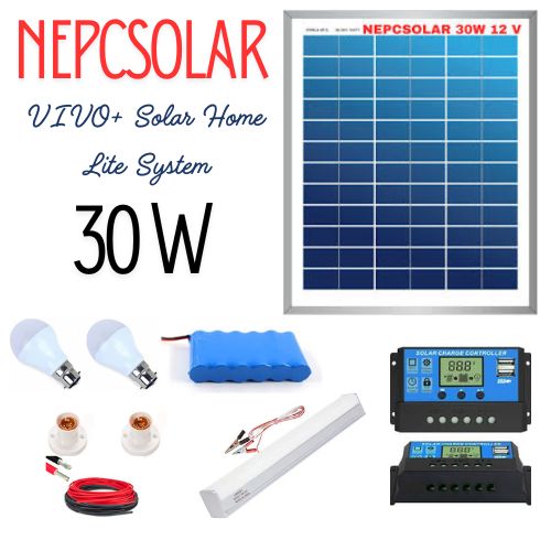 NEPCSOLAR 30W 12V Solar Home Light System VIVO Plus